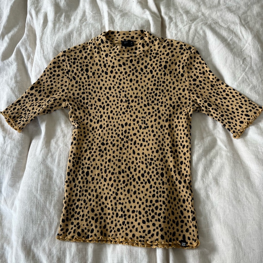 Billabong Leopard Print Ribbed Top